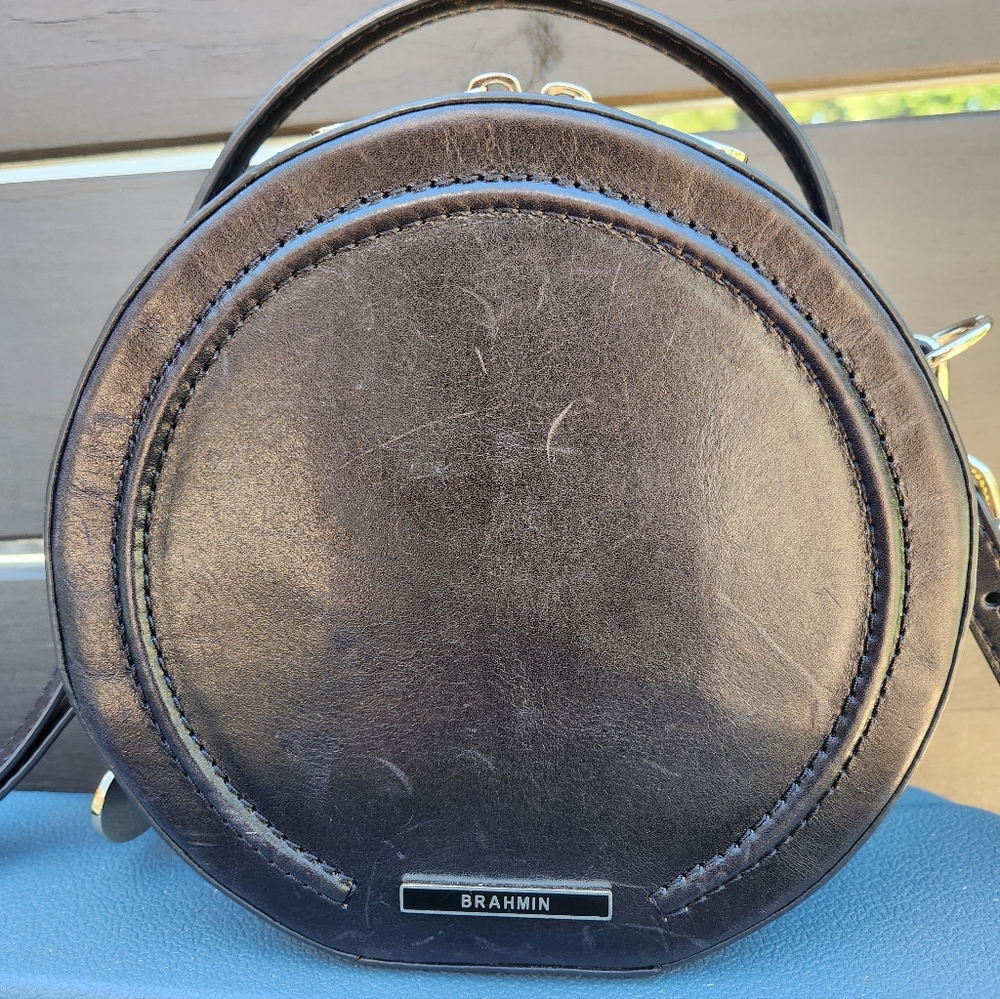 Brahmin Black Round Leather Crossbody Bag - Picture 6 of 9